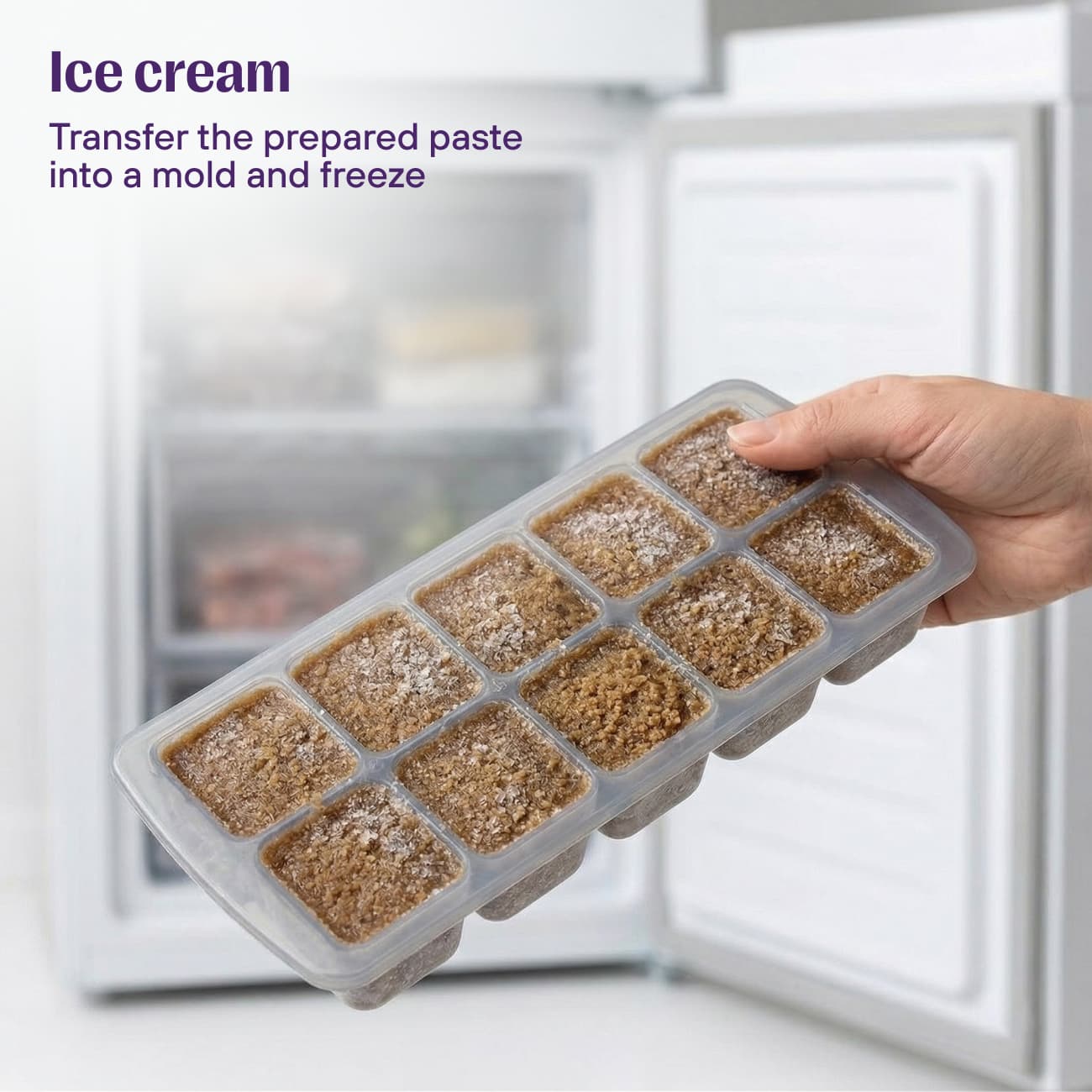 Beef liver topper frozen into ice cream treat